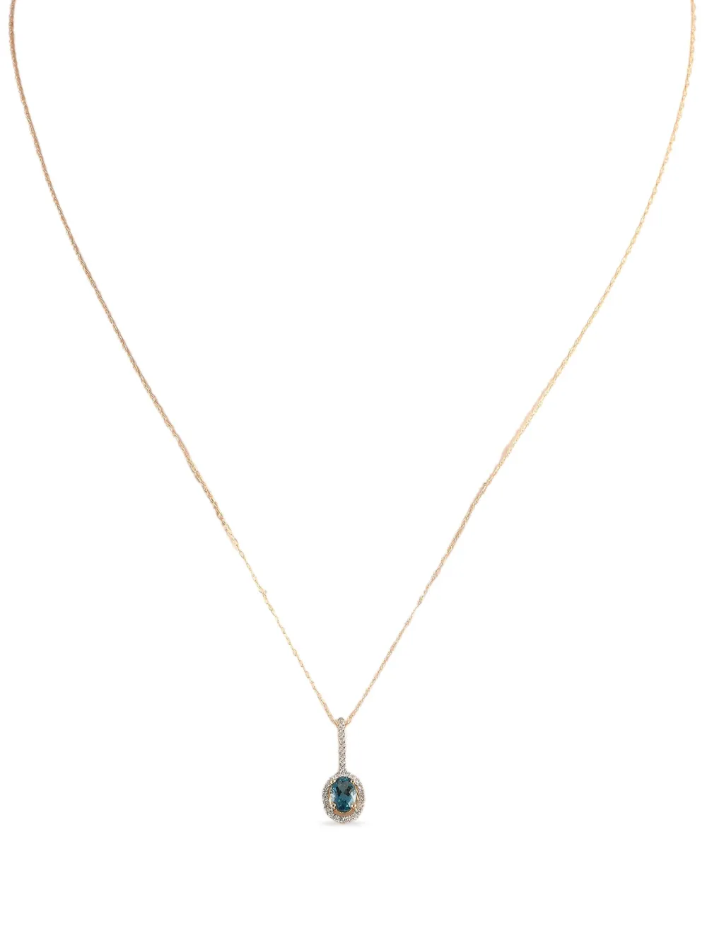LB Exclusive 14kt yellow gold diamond and blue topaz pendant necklace | Image 2