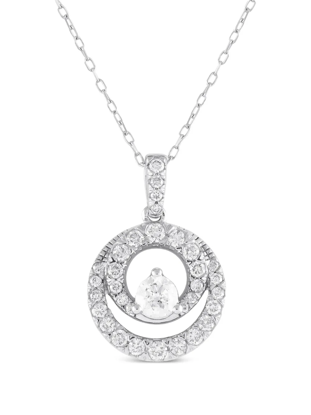 14K white gold diamond necklace