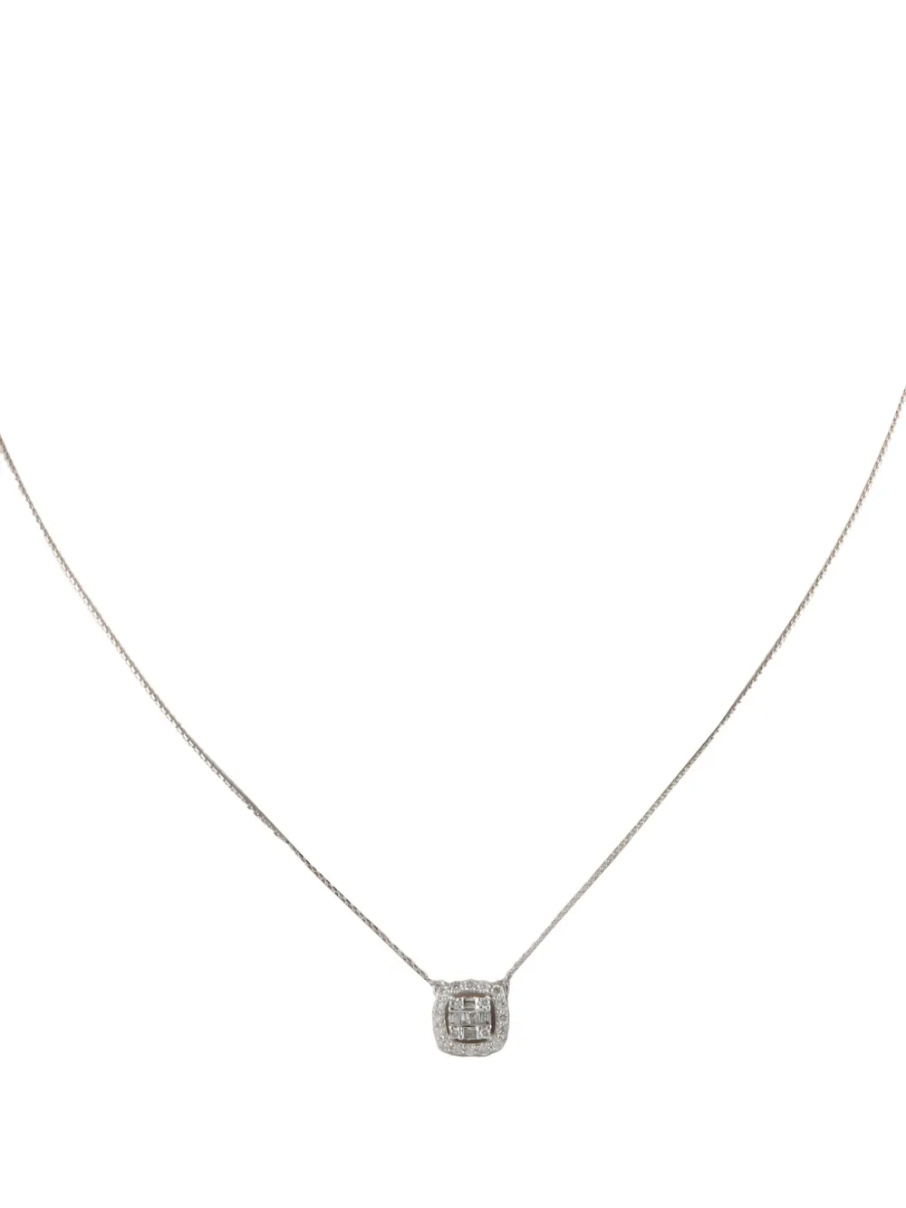14K white gold diamond necklace