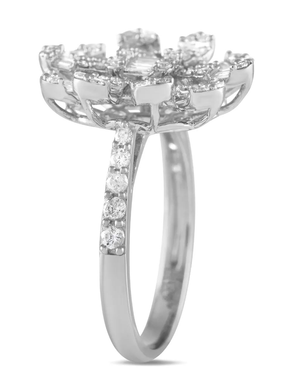 14K white gold Flower diamond ring