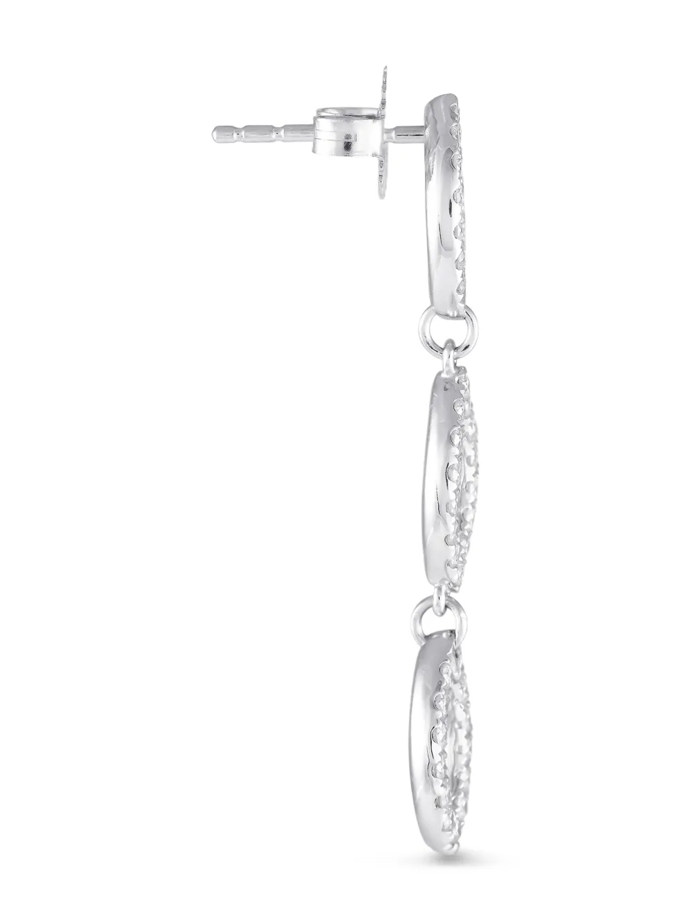 LB Exclusive 18kt white gold diamond drop earrings | Image 2