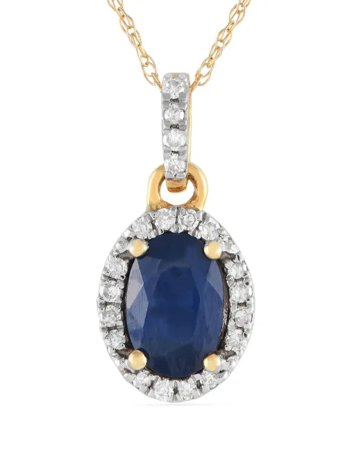 Collier en 14ct serti de saphir et de diamant - LB Exclusive - Modalova