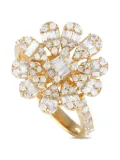 LB Exclusive 14kt yellow gold diamond flower ring
