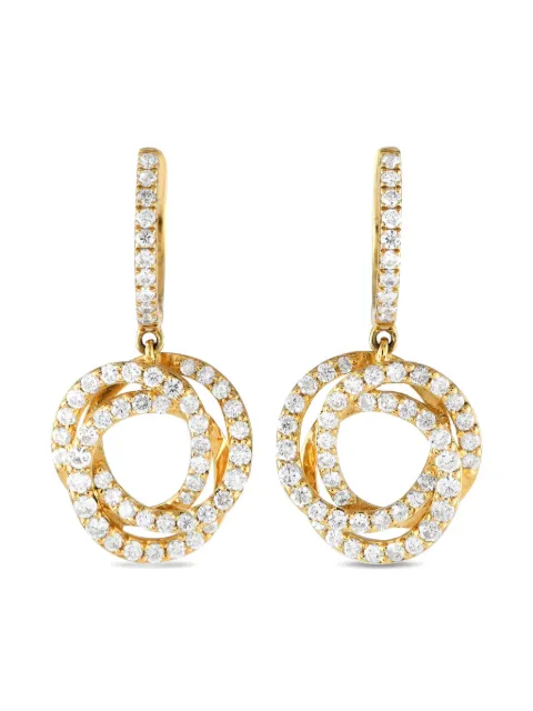 LB Exclusive 18K yellow gold diamond drop earrings