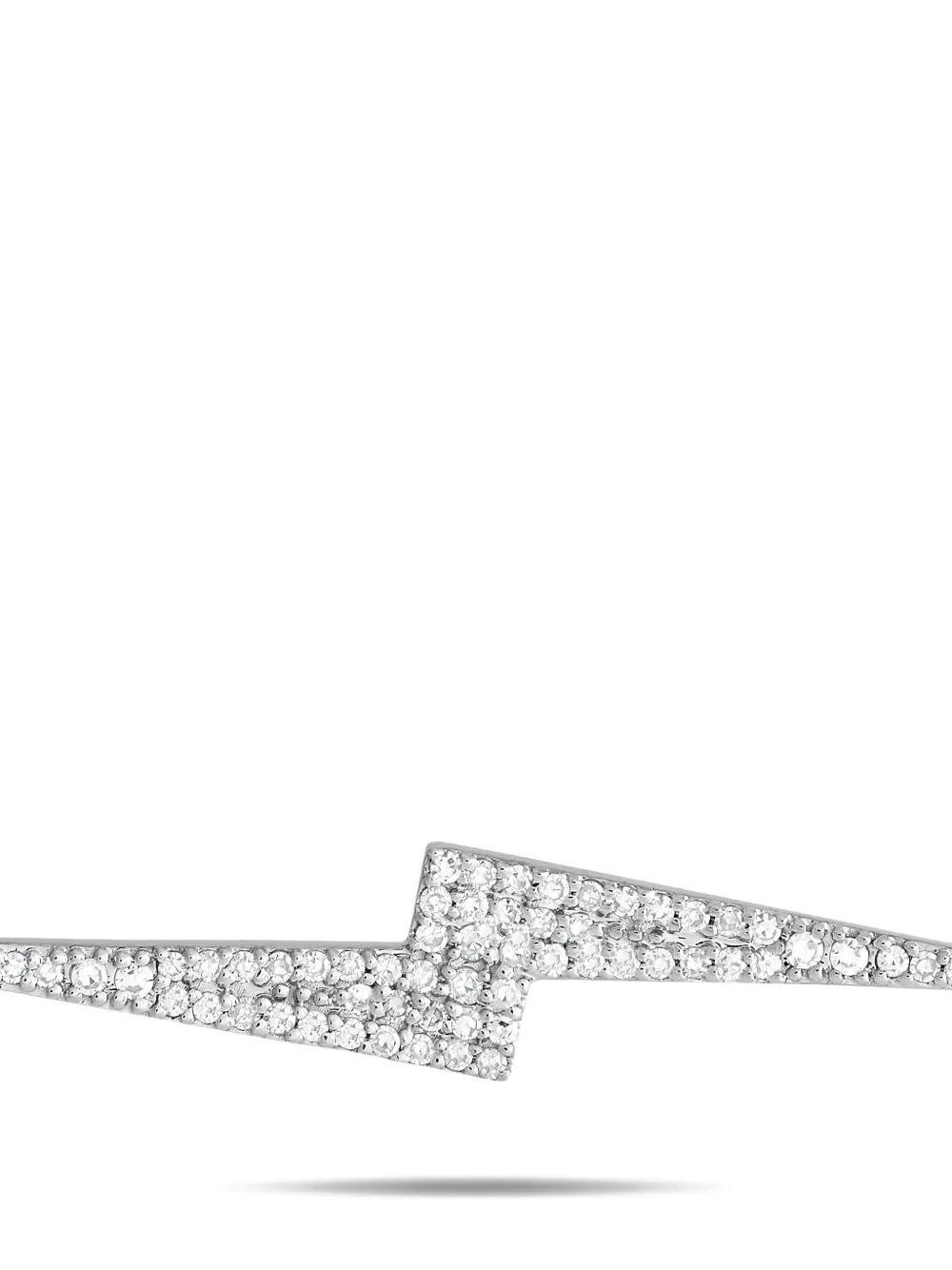 Pre-owned Lb Exclusive 14k White Gold Lightning Bolt Diamond Necklace In Silver