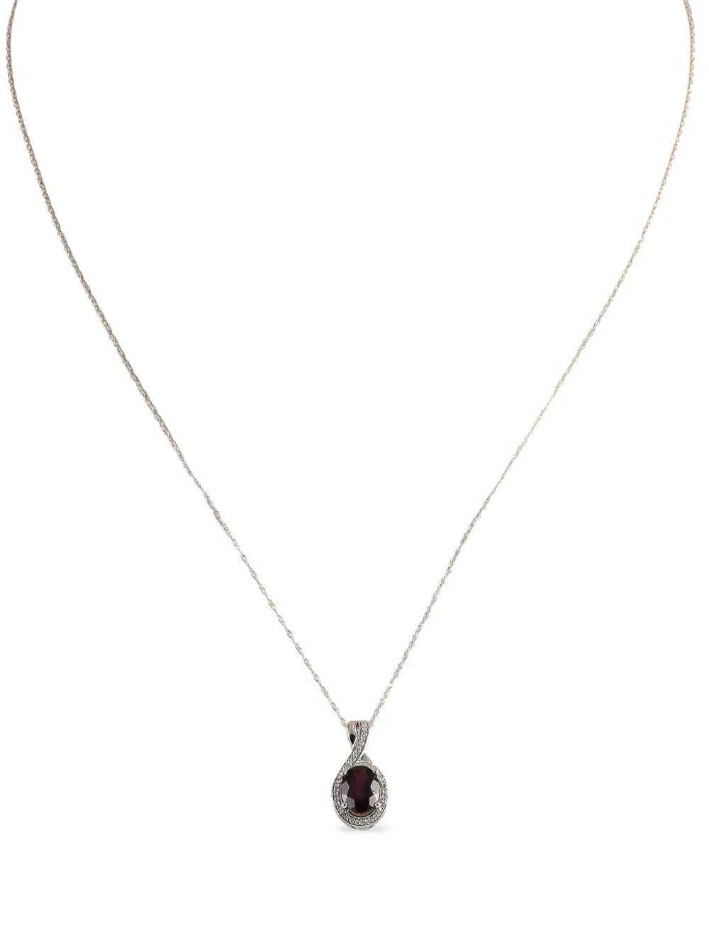 LB Exclusive 14K white gold garnet and diamond necklace | Image 2