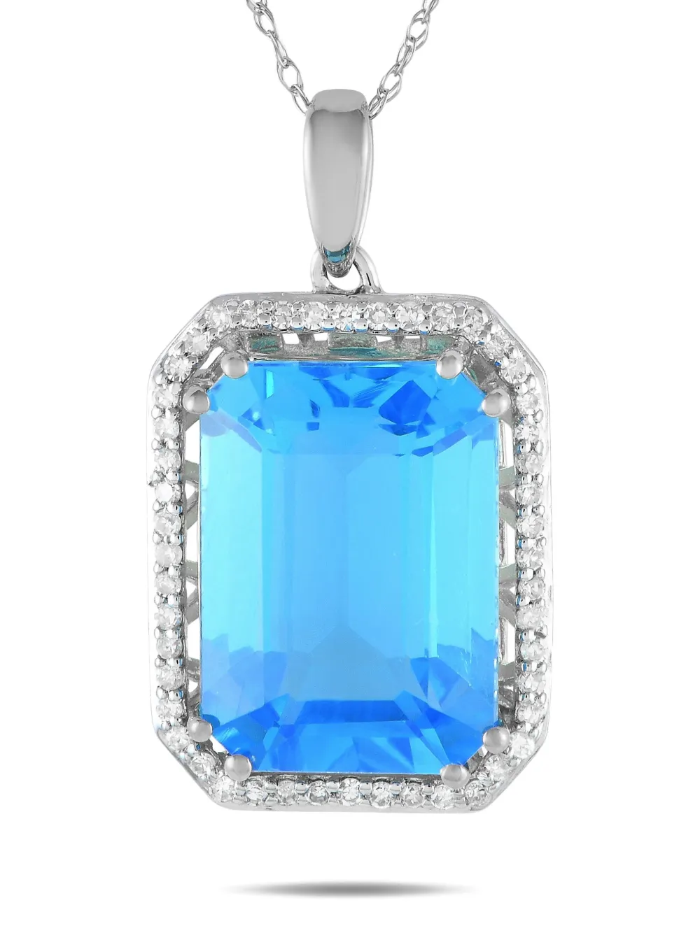 14kt white gold Topaz necklace