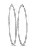 LB Exclusive 14kt white gold Inside Out diamond hoop earrings - Silver