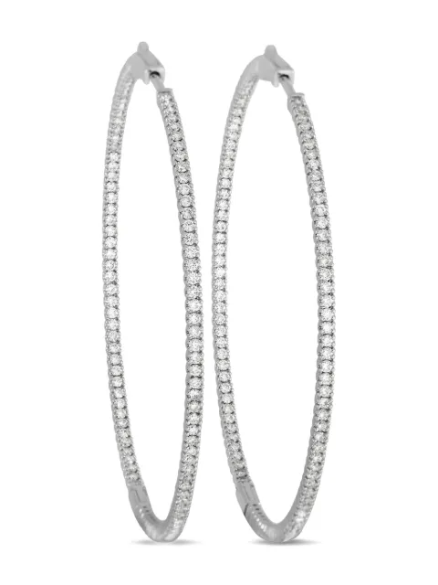 LB Exclusive 14kt white gold Inside Out diamond hoop earrings
