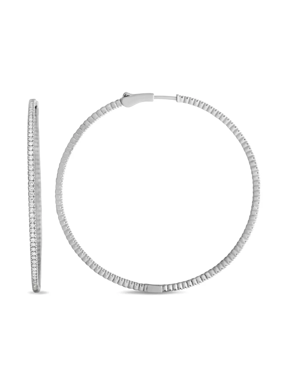 LB Exclusive 14kt Inside Out Weißgoldohrringe mit Diamant | Image 2