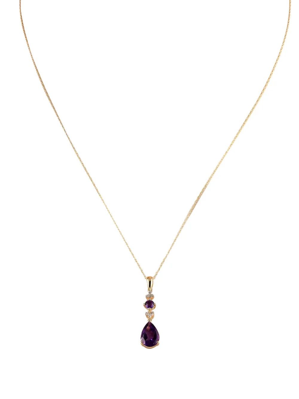 LB Exclusive 14K yellow gold diamond and amethyst pendant necklace | Yellow | Image 1