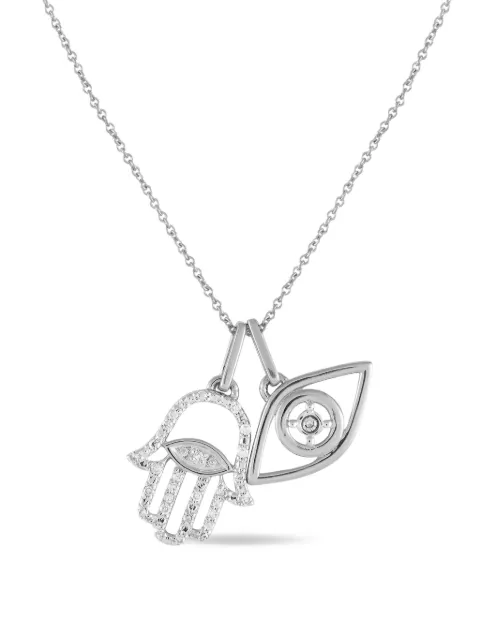 LB Exclusive 14K white gold diamond necklace