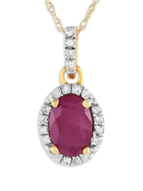 LB Exclusive 14K yellow gold diamond and ruby necklace