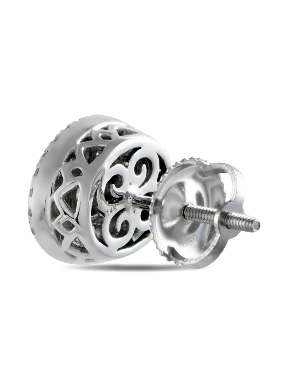 LB Exclusive 14kt Weißgoldohrringe mit Diamant und Smaragd | Image 2