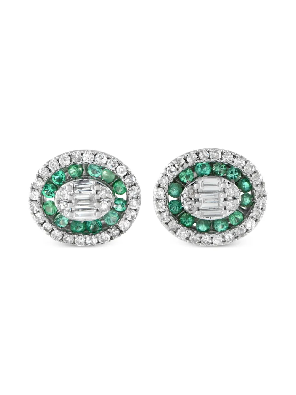 LB Exclusive エメラルド&ダイヤモンド ピアス 14Kホワイトゴールド - シルバートーン LB Exclusive エメラルド&ダイヤモンド ピアス 14Kホワイトゴールド - シルバートーン