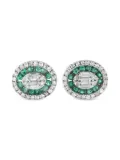 LB Exclusive 14K white gold diamond and emerald earrings - Silver