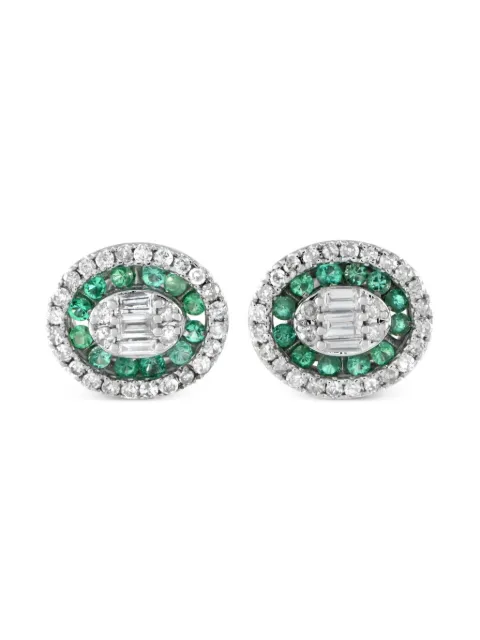 LB Exclusive 14kt Weißgoldohrringe mit Diamant und Smaragd
