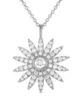 LB Exclusive 18K white gold Sunflower diamond necklace - Silver