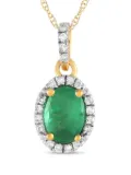 LB Exclusive 14K yellow gold diamond and emerald necklace