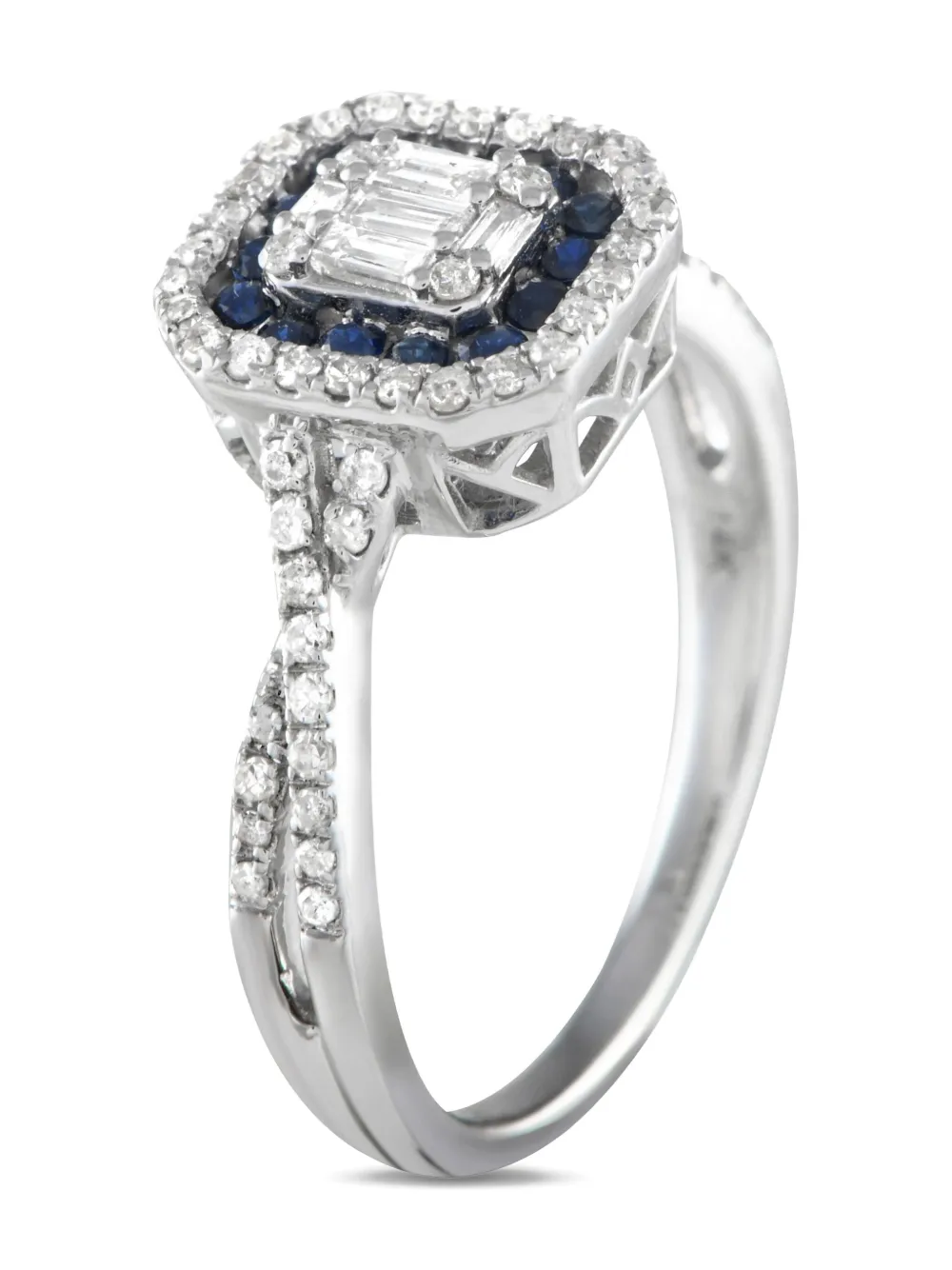 LB Exclusive 14K white gold diamond and sapphire ring - ゴールドトーン LB Exclusive 14K white gold diamond and sapphire ring - ゴールドトーン