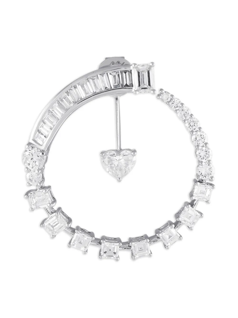 18K white gold Heart diamond earrings