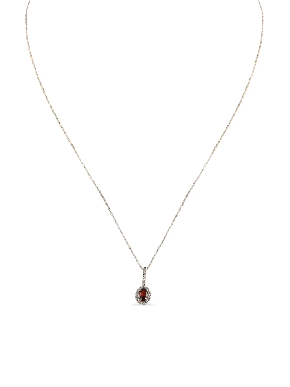 LB Exclusive 14kt white gold garnet pendant necklace - ゴールドトーン LB Exclusive 14kt white gold garnet pendant necklace - ゴールドトーン
