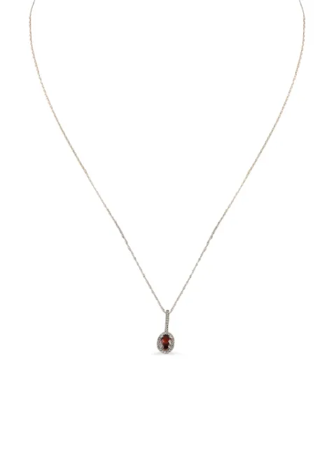 LB Exclusive 14kt white gold garnet pendant necklace