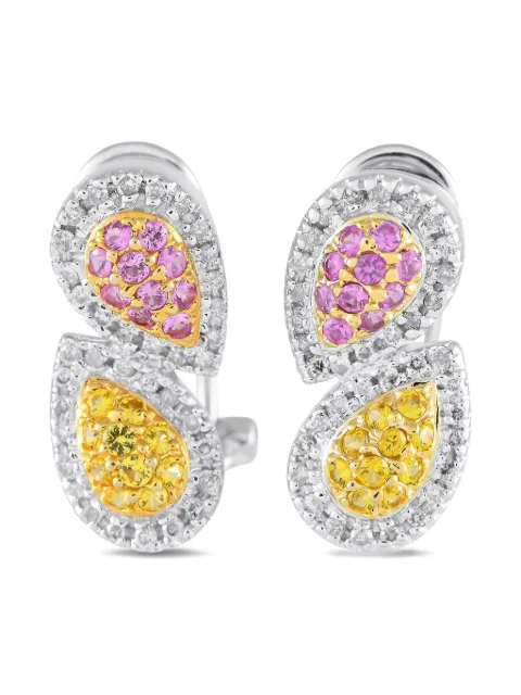 LB Exclusive 14K white gold sapphire earrings