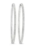 LB Exclusive 14kt white gold Inside-Out diamond hoop earrings - Silver