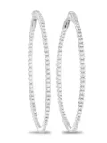 LB Exclusive 14K white gold diamond hoop earrings - Silver