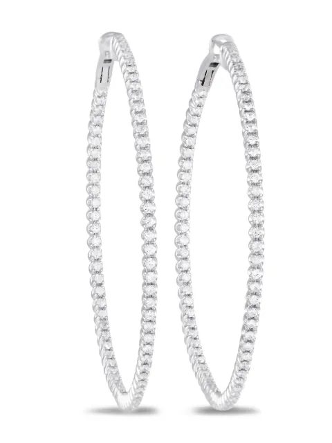 LB Exclusive arracadas en oro blanco de 14kt con diamante