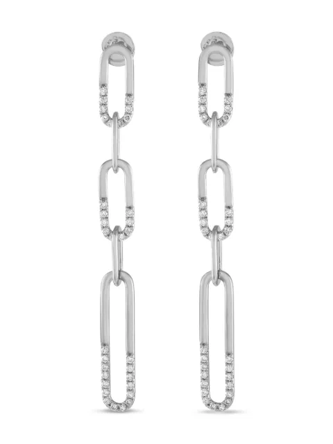 LB Exclusive 14K white gold diamond dangle earrings