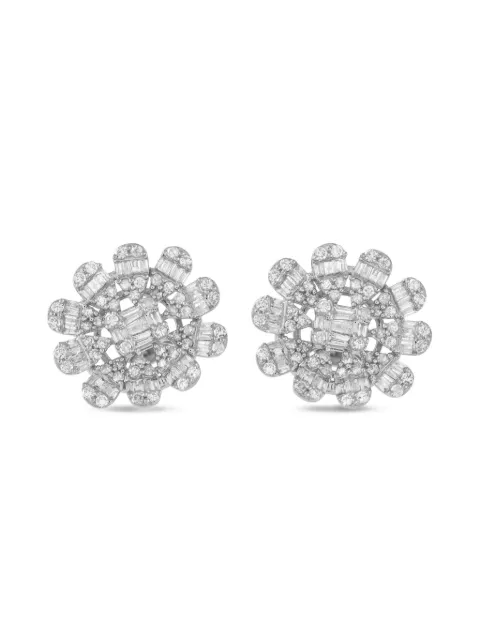 LB Exclusive 14kt white gold Flower diamond earrings