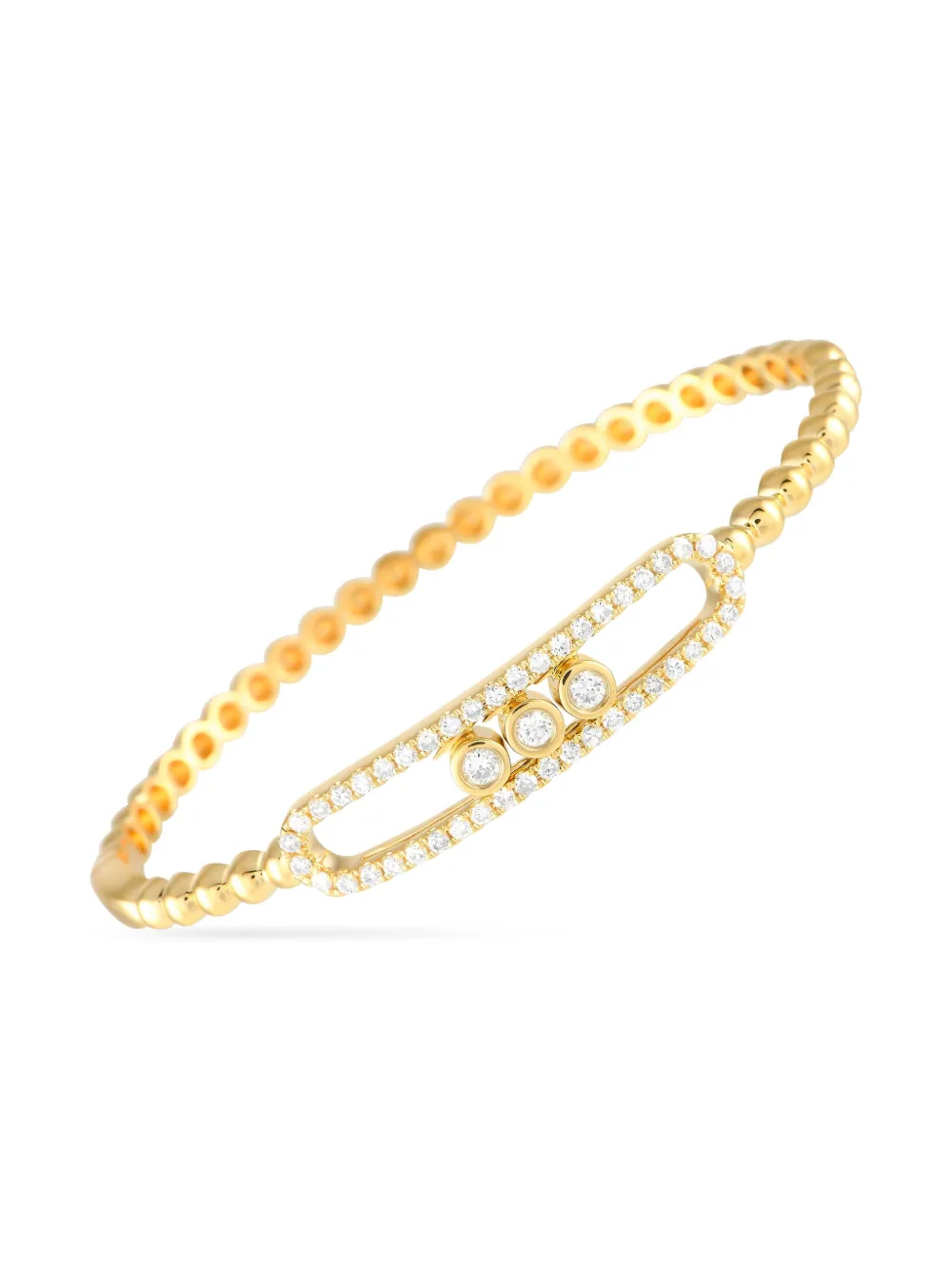 LB Exclusive Eighteen Karat Gold Beaded Diamond Bracelet | Gold | Image 1
