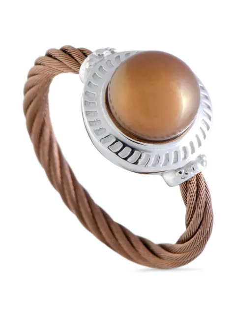 Charriol anillo en acero inoxidable con perla