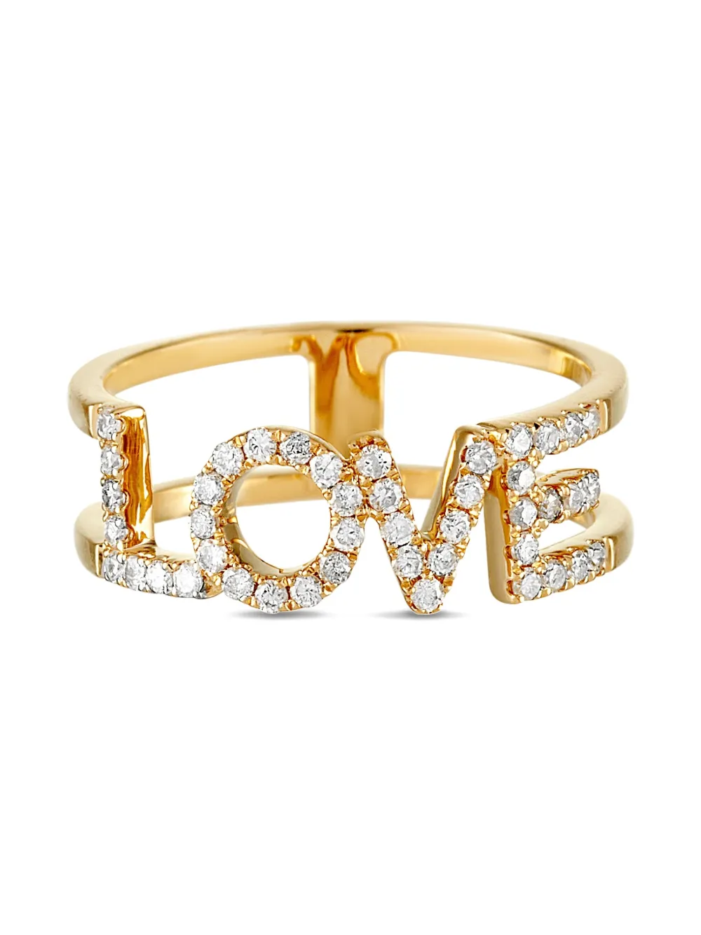 14K yellow gold Love diamond ring