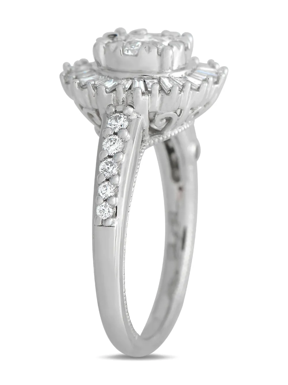 LB Exclusive 14K white gold diamond cluster ring - ゴールドトーン LB Exclusive 14K white gold diamond cluster ring - ゴールドトーン