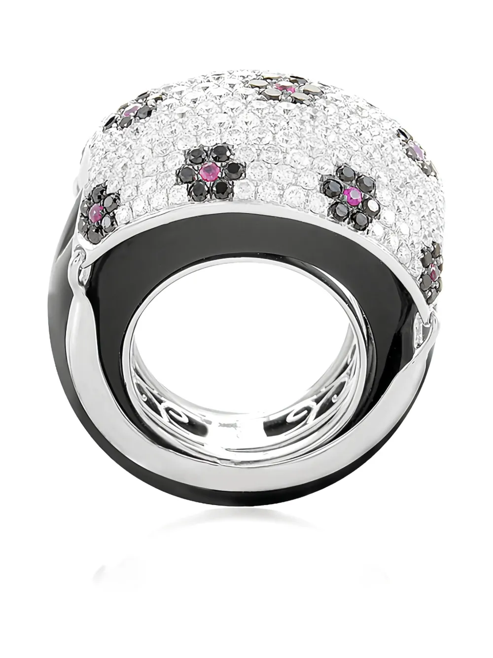LB Exclusive 18K white gold multi-stone dome ring - ゴールドトーン LB Exclusive 18K white gold multi-stone dome ring - ゴールドトーン