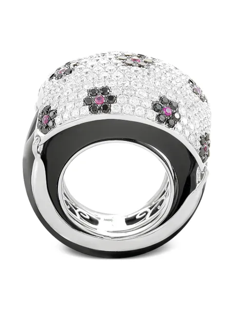 LB Exclusive anillo en oro blanco de 18kt con gemas