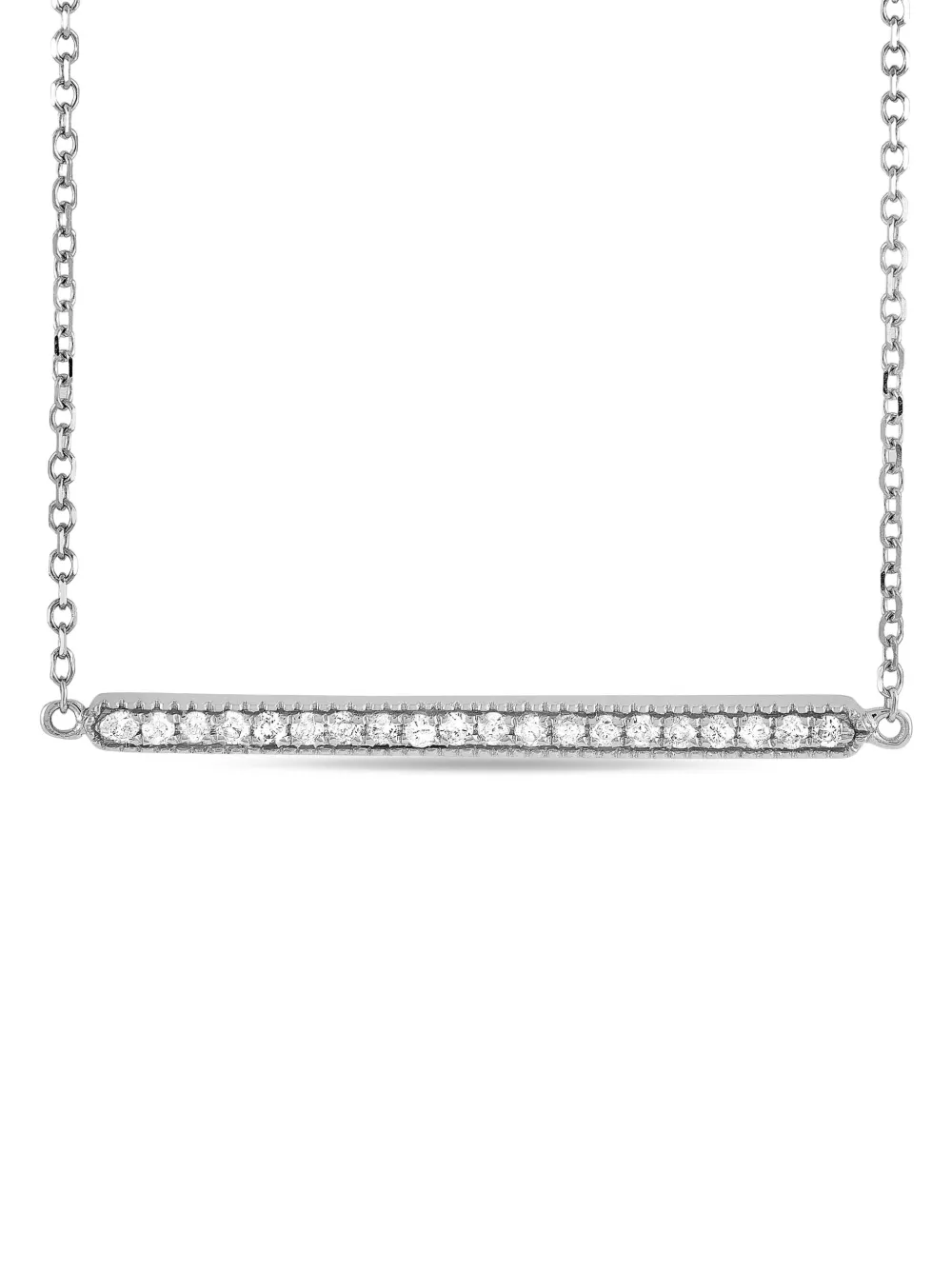 14K white gold diamond necklace