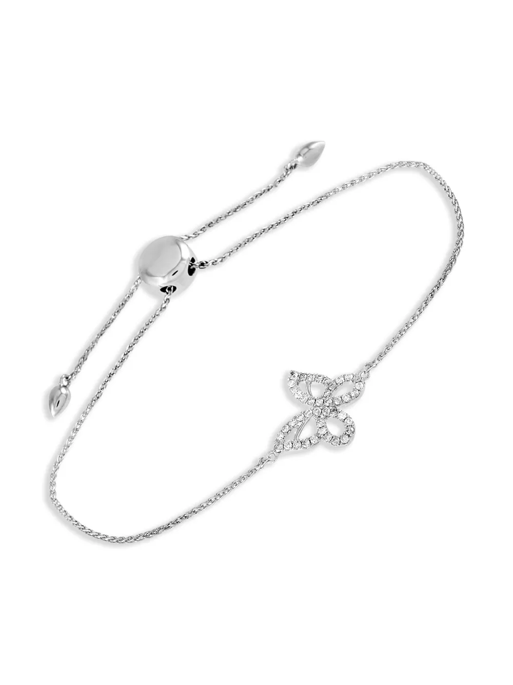 LB Exclusive Butterfly ダイヤモンド ブレスレット 14Kホワイトゴールド - シルバートーン LB Exclusive Butterfly ダイヤモンド ブレスレット 14Kホワイトゴールド - シルバートーン
