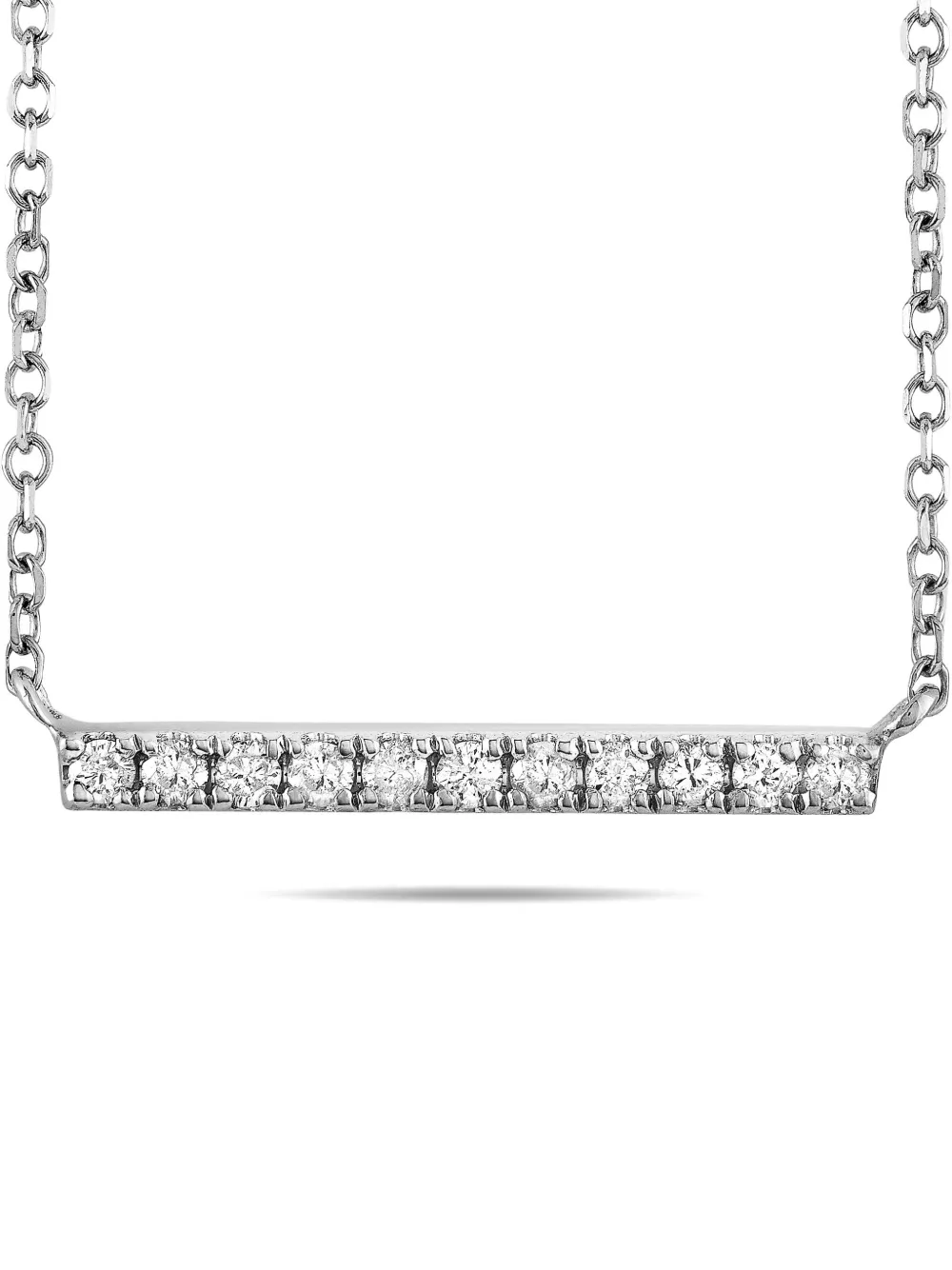 14K white gold diamond necklace