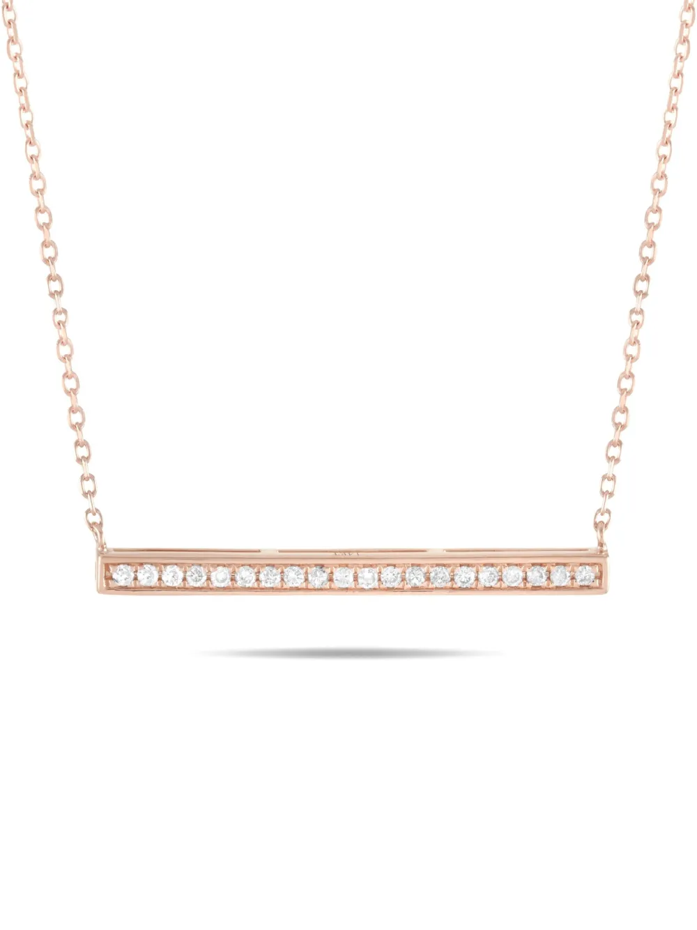 14K rose gold Bar diamond necklace