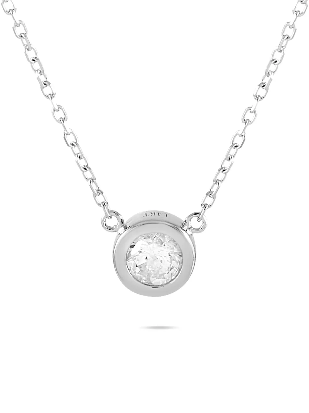 LB Exclusive 14K white gold diamond necklace | Silver | Image 1