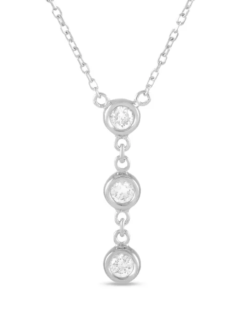 Collier en or blanc 14ct pavé de diamants - LB Exclusive - Modalova