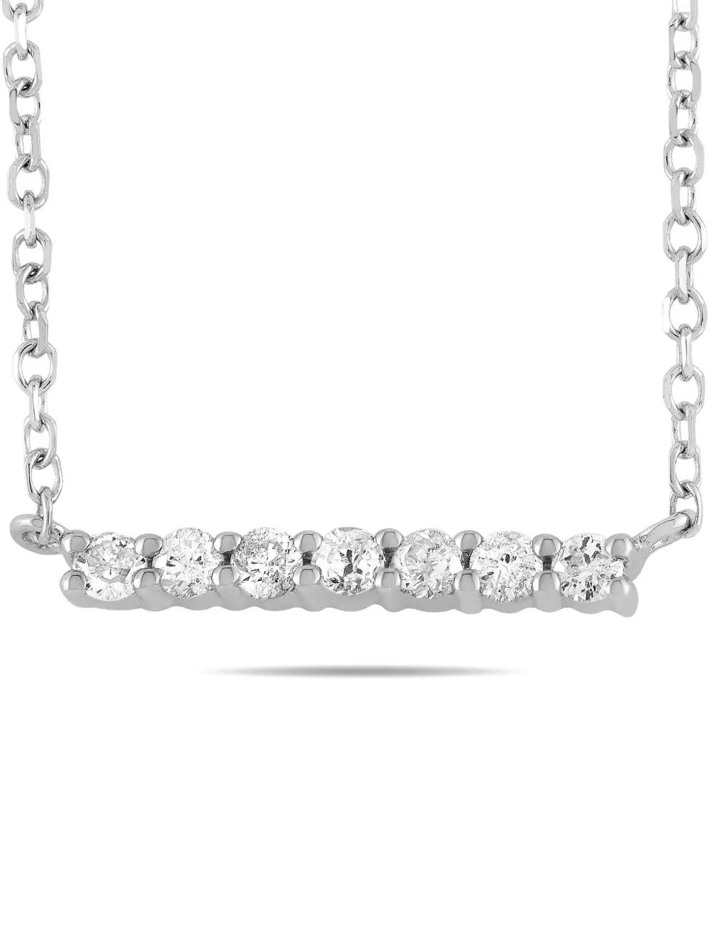 14K white gold diamond necklace