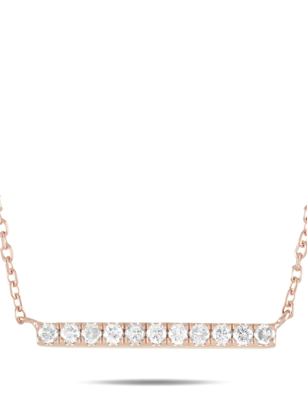 Pre-owned Lb Exclusive 14k Rose Gold Diamond Pendant Necklace In Pink