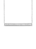 LB Exclusive 14K white gold diamond Bar necklace - Silver