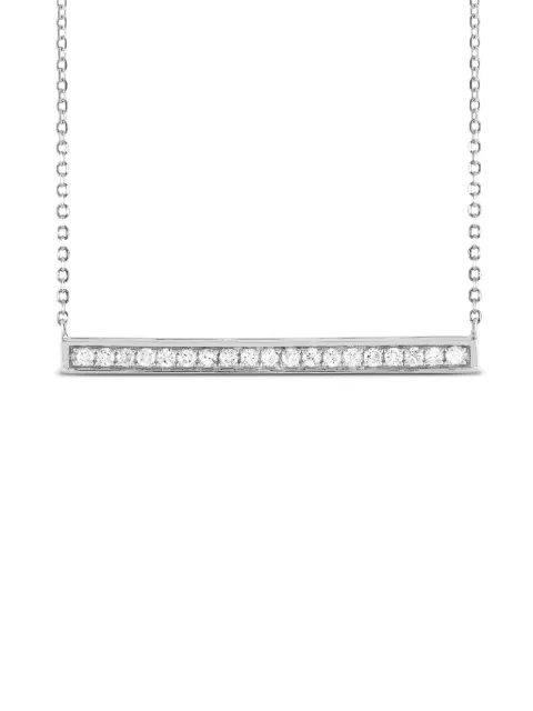 LB Exclusive 14K white gold diamond Bar necklace