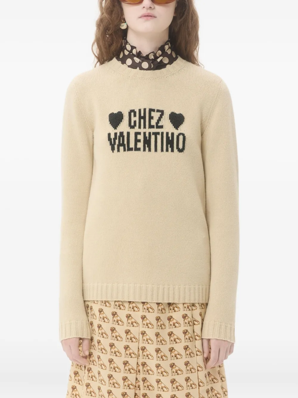 Valentino Garavani CHEZ VALENTINO SWEATER Beige